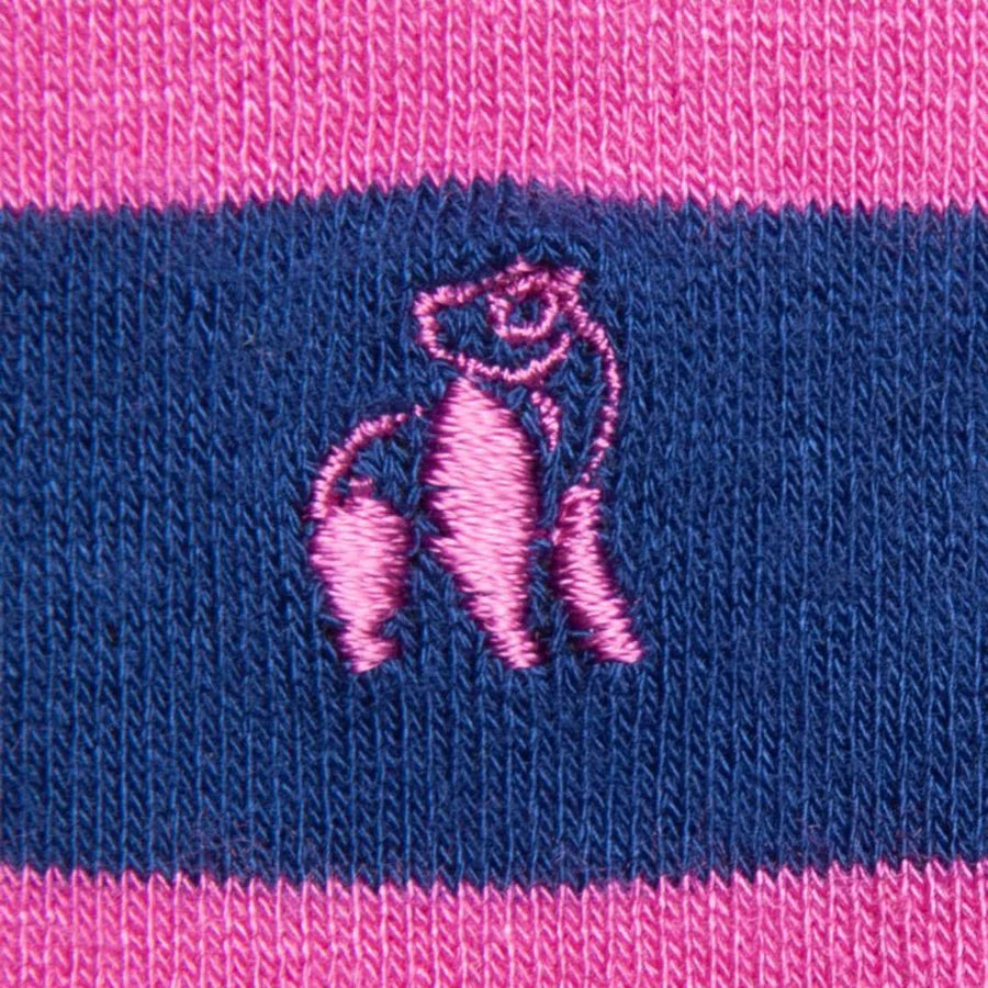 Rich Pink And Royal Blue Striped Bamboo Socks