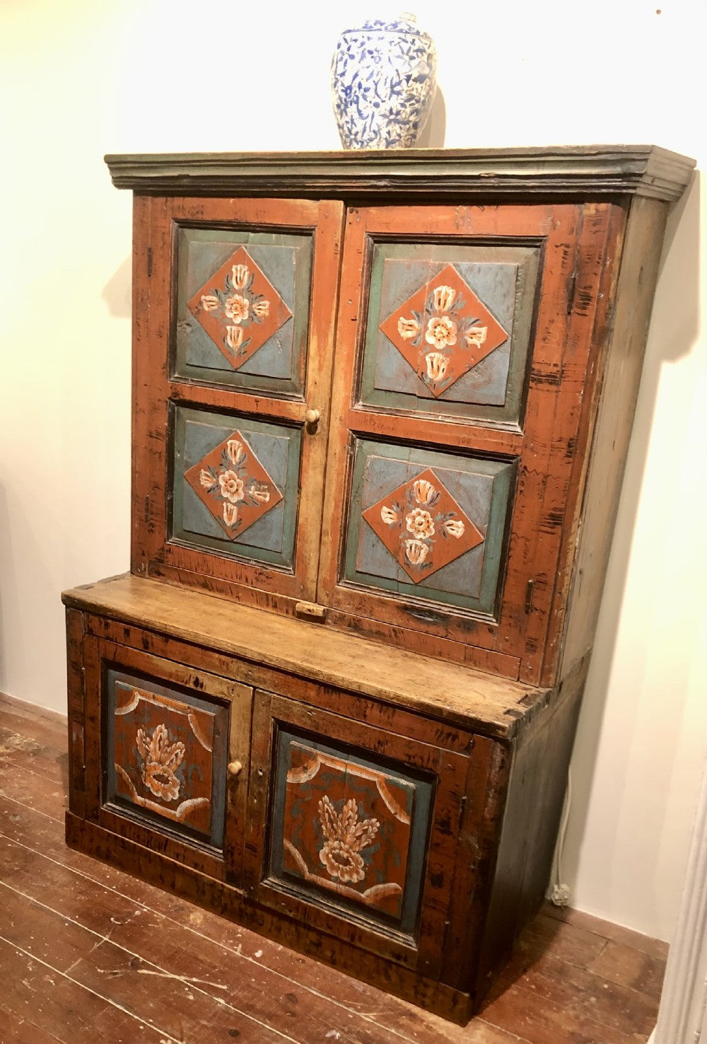 Austro-Hungarian Hand-painted Cupboard – 19th Century