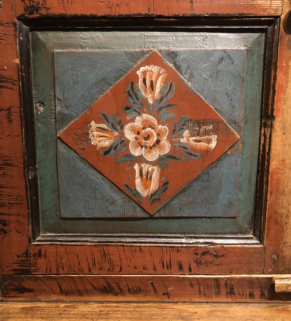Austro-Hungarian Hand-painted Cupboard – 19th Century