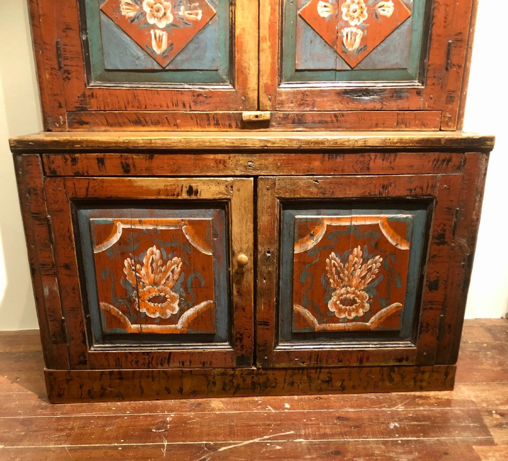 Austro-Hungarian Hand-painted Cupboard – 19th Century