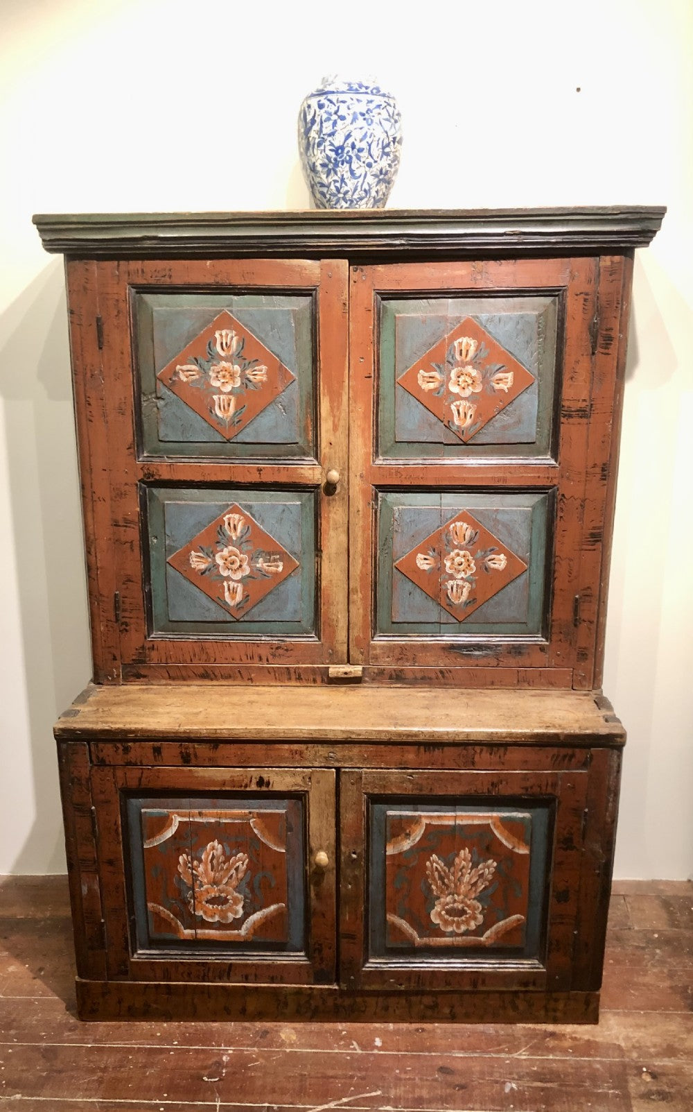 Austro-Hungarian Hand-painted Cupboard – 19th Century