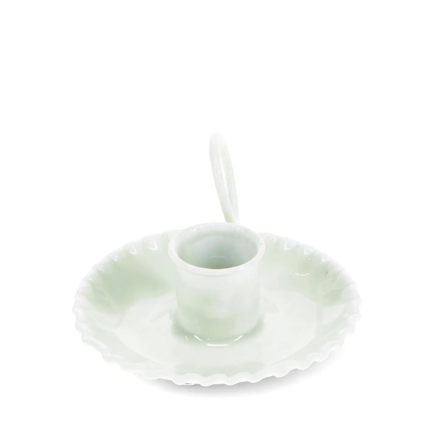 Enamel Chamberstick Candle Holder –Light Grey