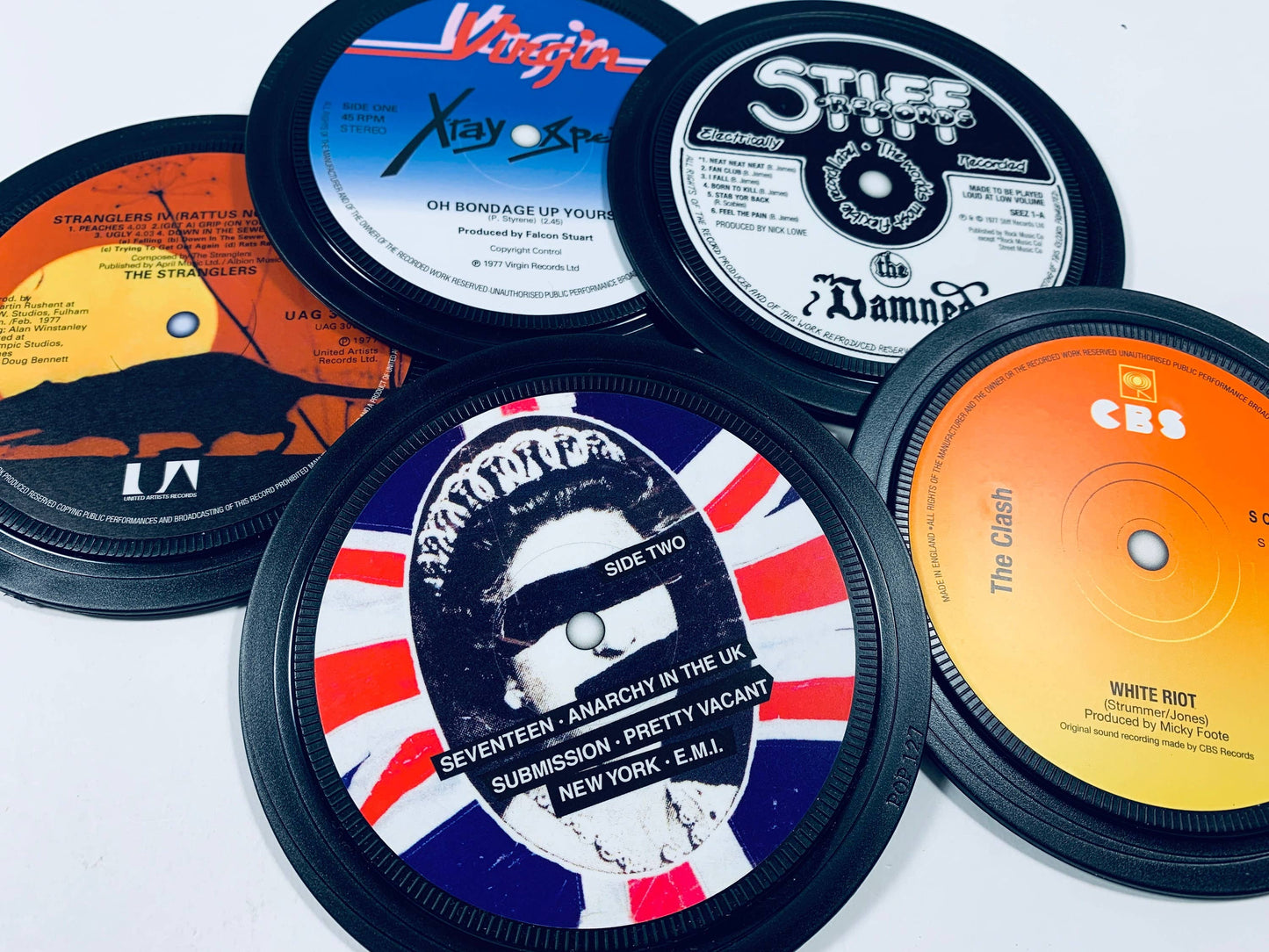 1970s Record label coasters. 5 in a box. Popsters