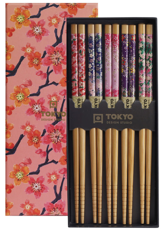 Chopsticks Gift Boxed "Sakura Patterns" 5 Pairs