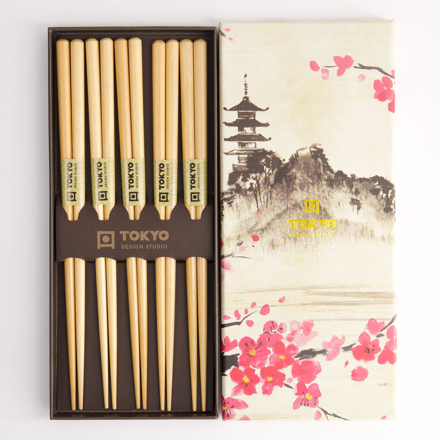 Chopsticks Gift Boxed Wooden 5 Pairs