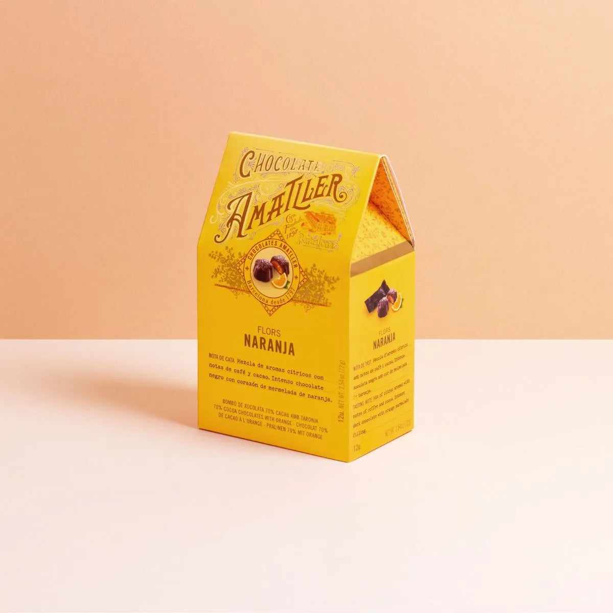 70% Chocolate Orange Flower Pralines 72g