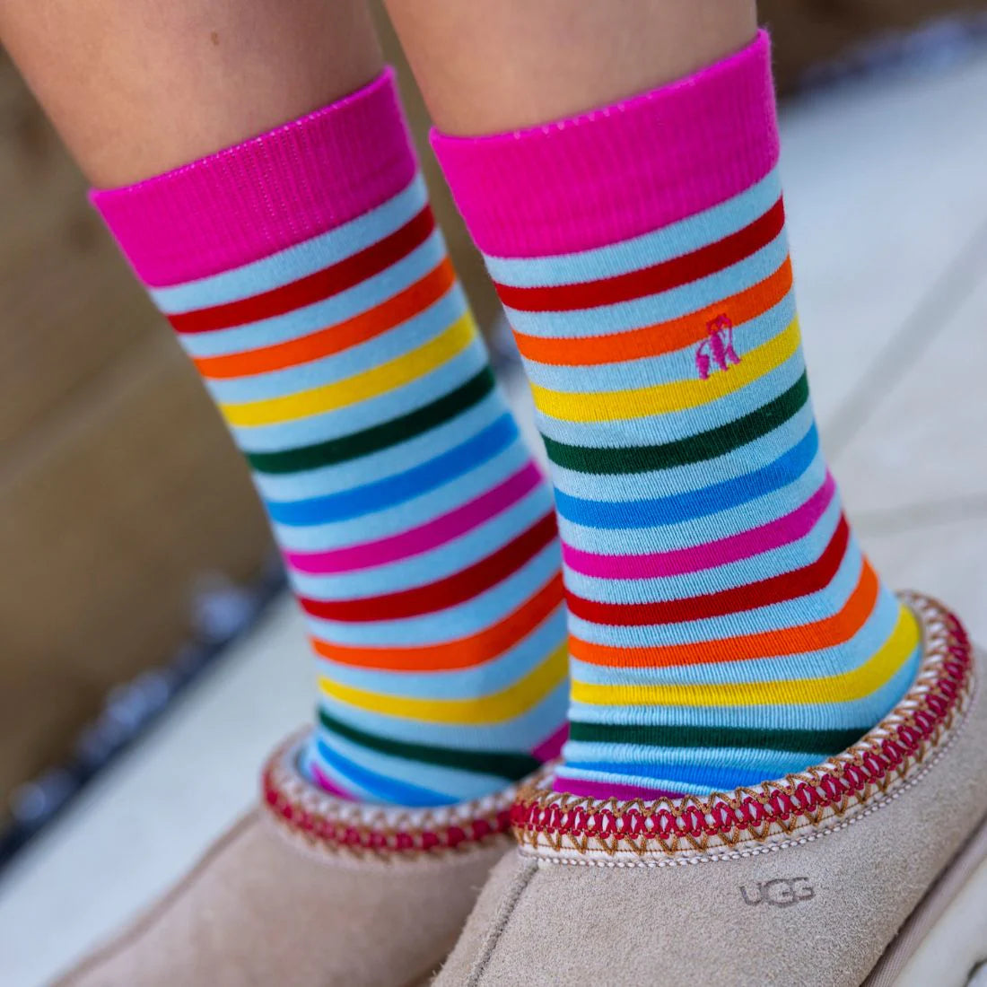 Pastel Striped Bamboo Socks 4-7 UK