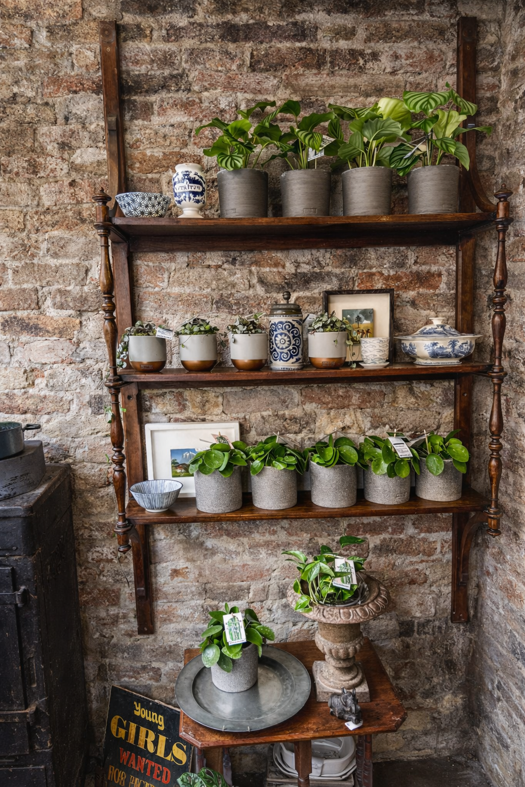 18th Century Mahogany Wall Shelf with Turned Supports 2