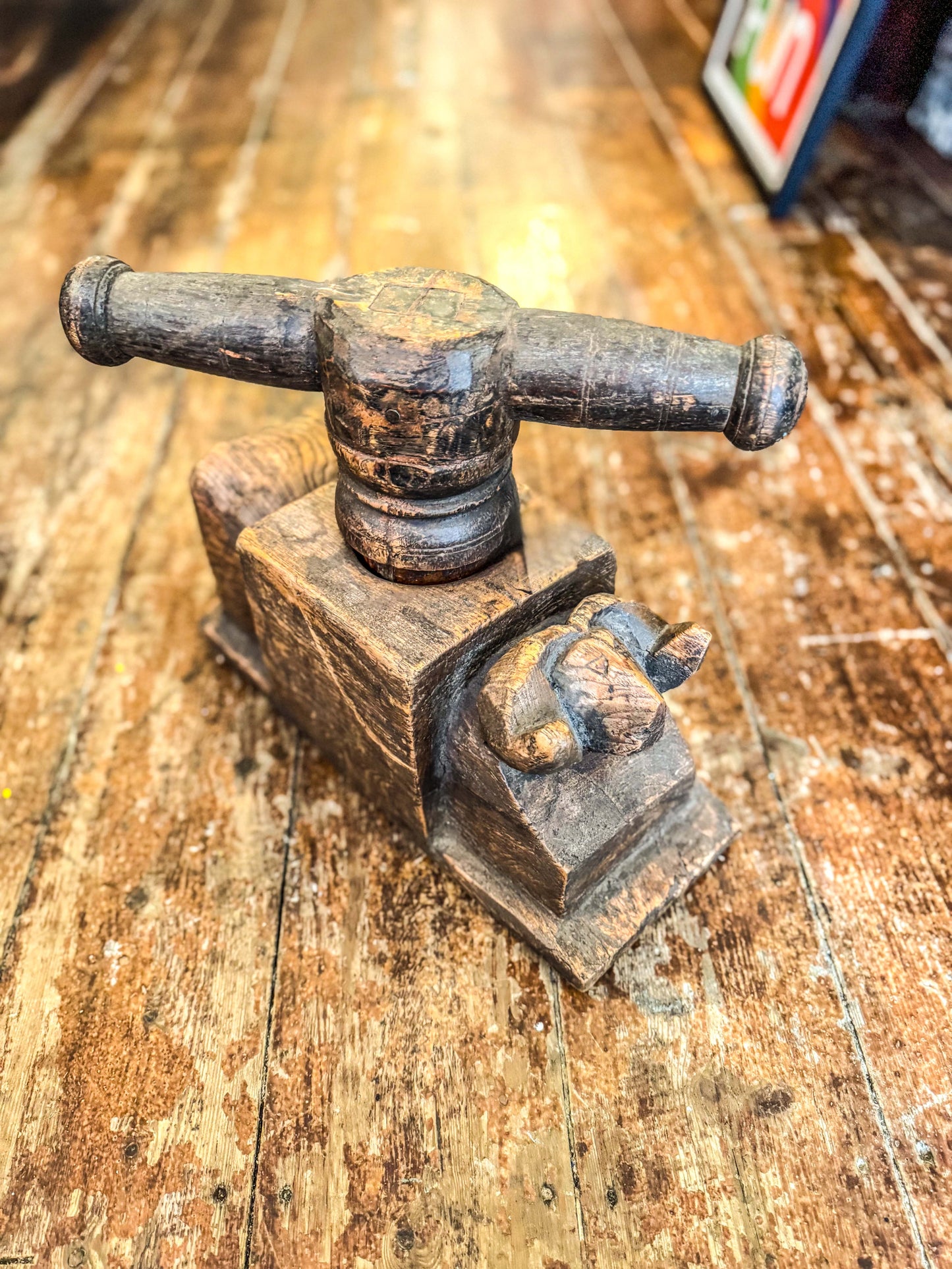 19th-century wooden fruit press #3