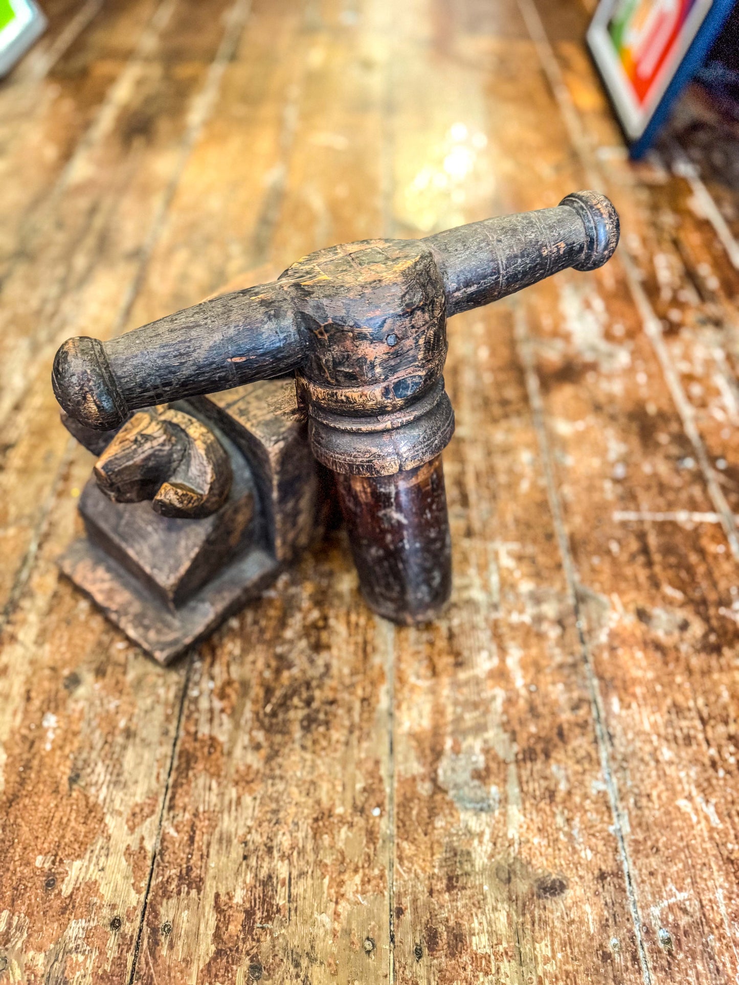 19th-century wooden fruit press #4