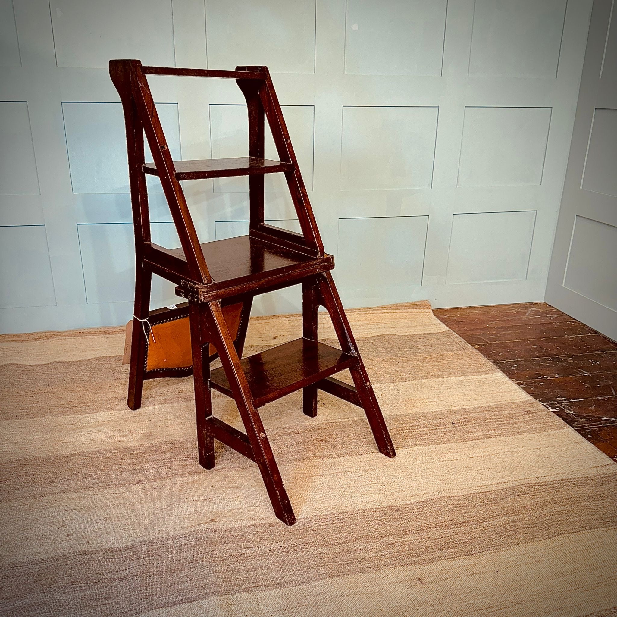 Metamorphic Leather Library 19th Century Oak and Leather Metamorphic Library Steps /Chair – Deja Vu ...
