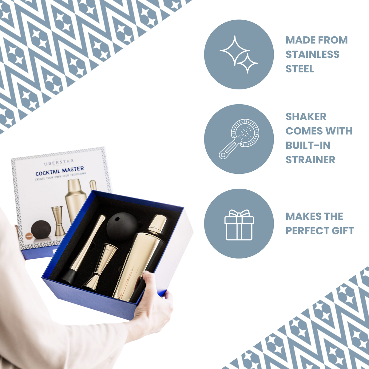 Cocktail Making Gift Set - Silver