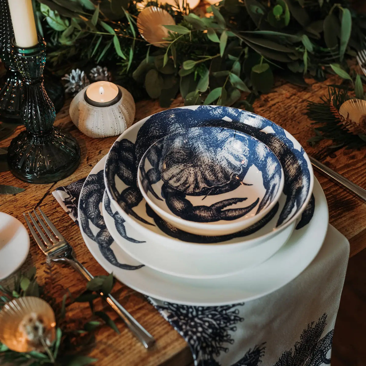 Bone China Crab Pasta Bowl – Cream Cornwall