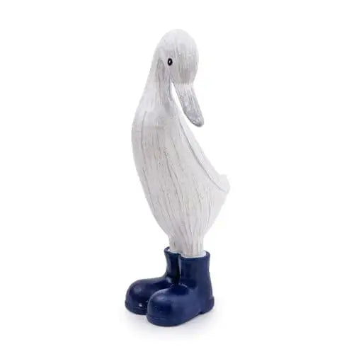 23cm Small Resin Duck in Wellies- Navy Blue