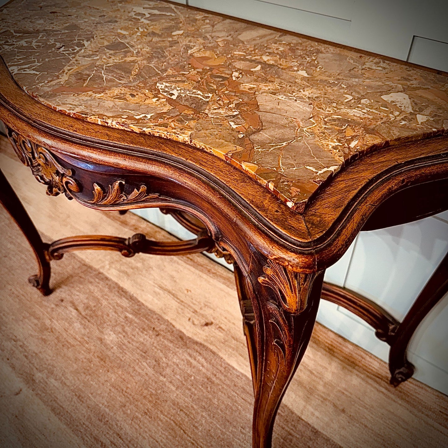 19th Century French Marble-Topped Console Table