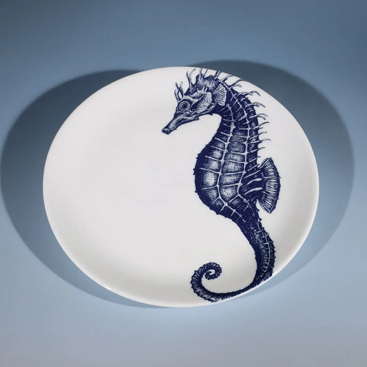 Bone China Seahorse Dinner Plate