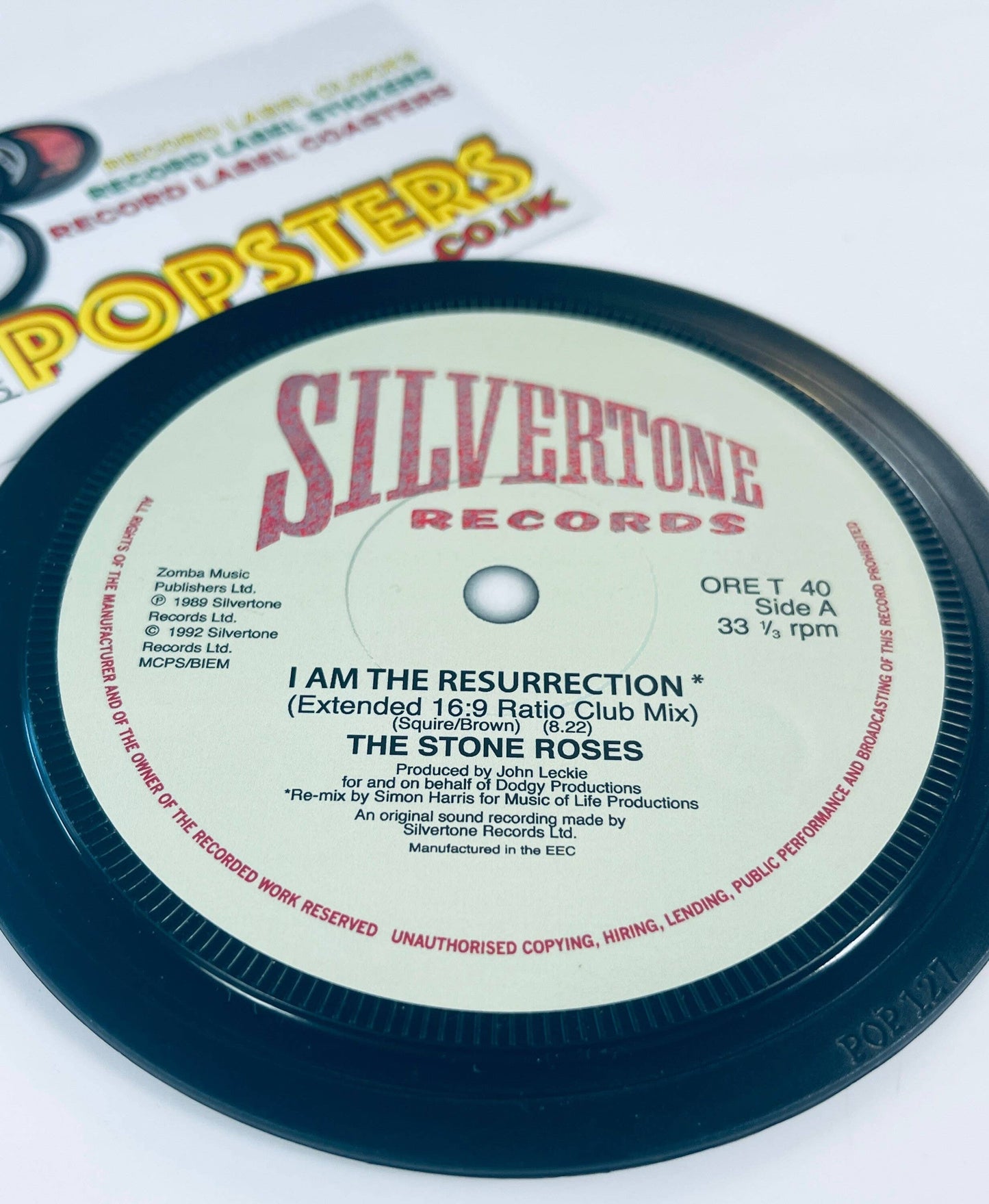 Manchester record label coasters - Oasis, Stone Roses.