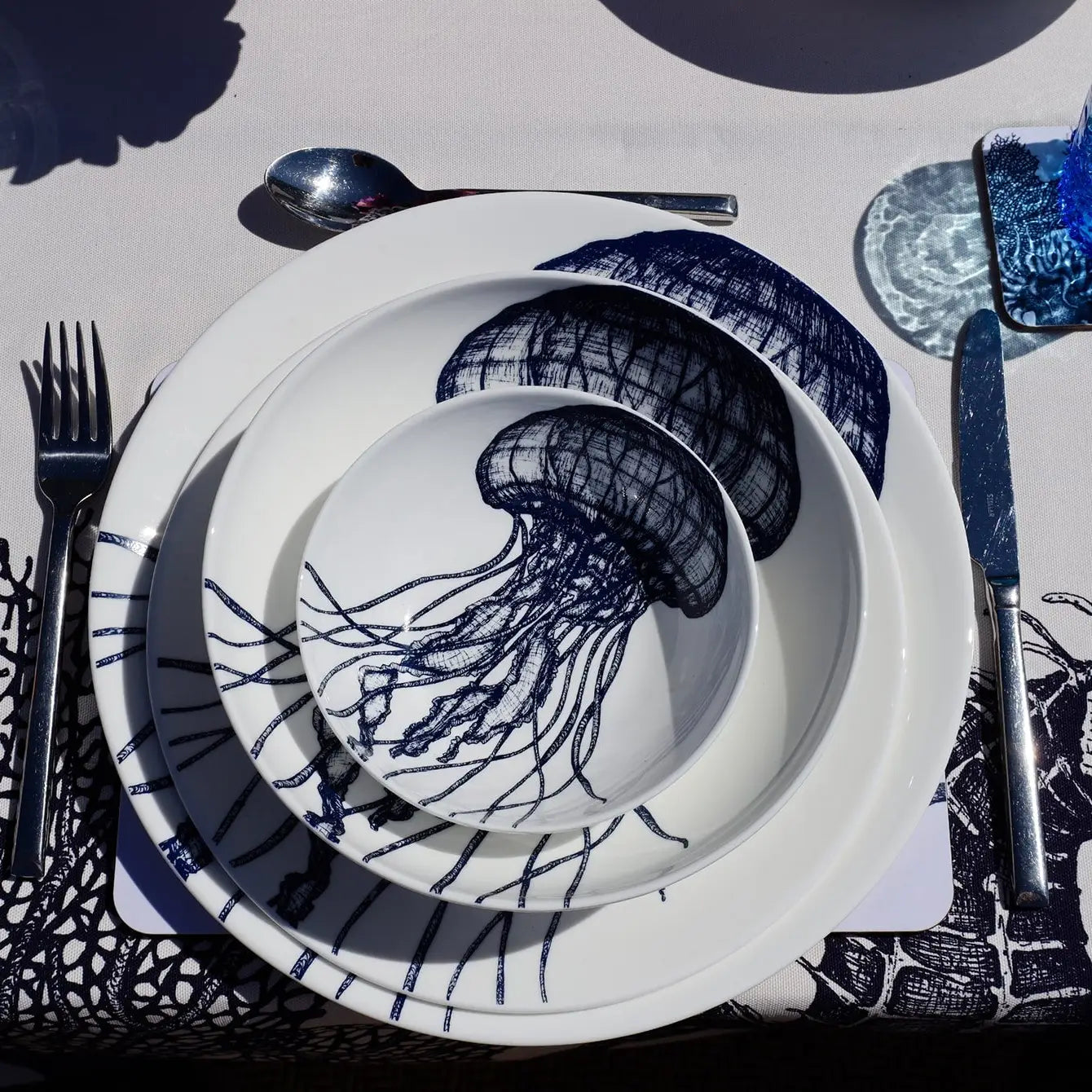 Bone China Jellyfish Dinner Plate