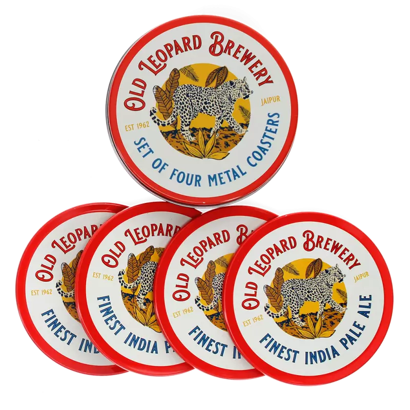 Metal coasters (set of 4) - Old Leopard Brewery