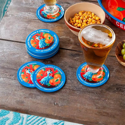 Metal coasters (set of 4) - Cerveza Espanola