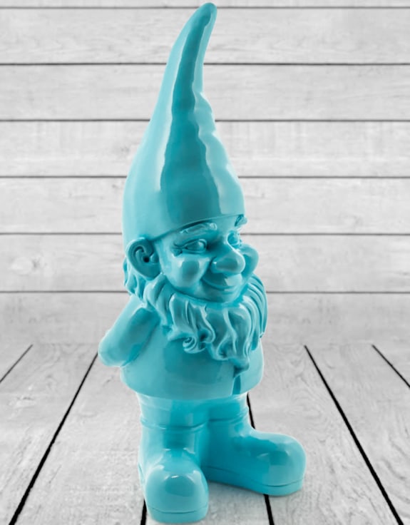 Giant Blue Standing Gnome Figurine