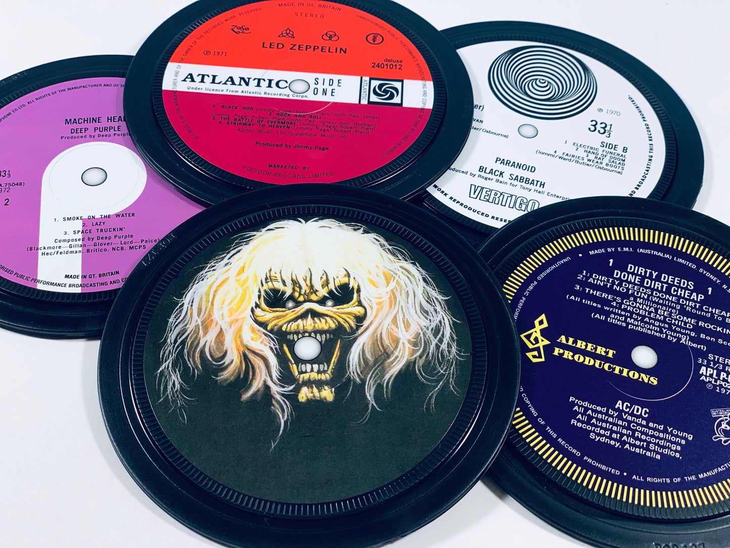 1970s Record label coasters. 5 in a box. Popsters