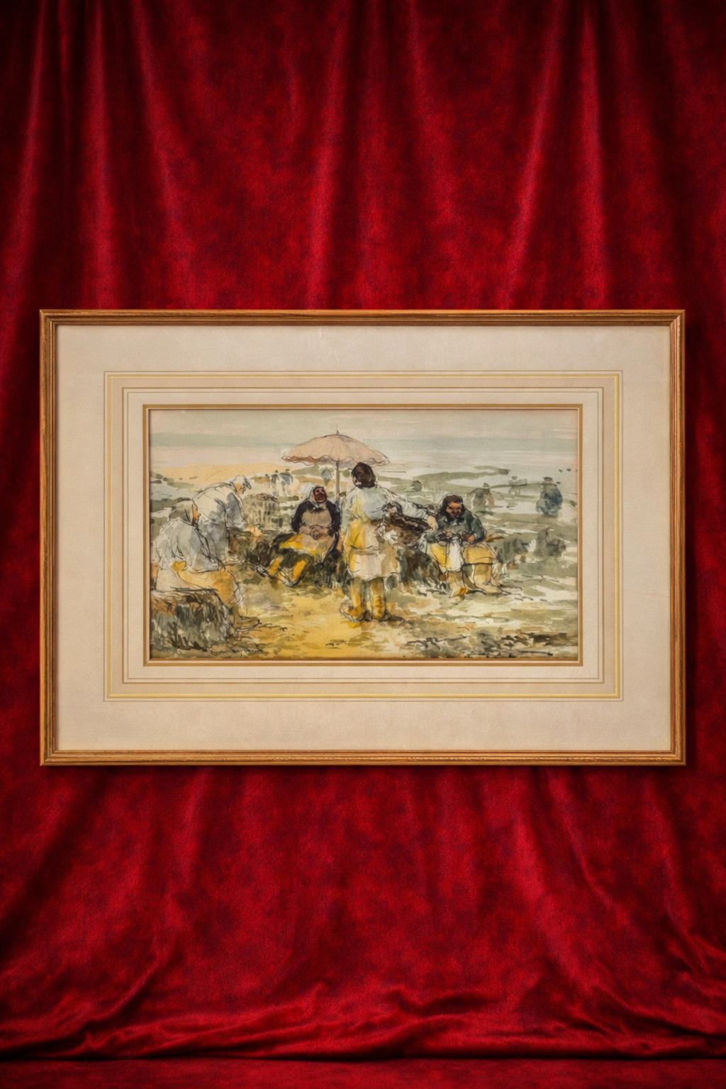 "Oyster Beds" - Watercolour by Roland Batchelor RWS (1889-1990)