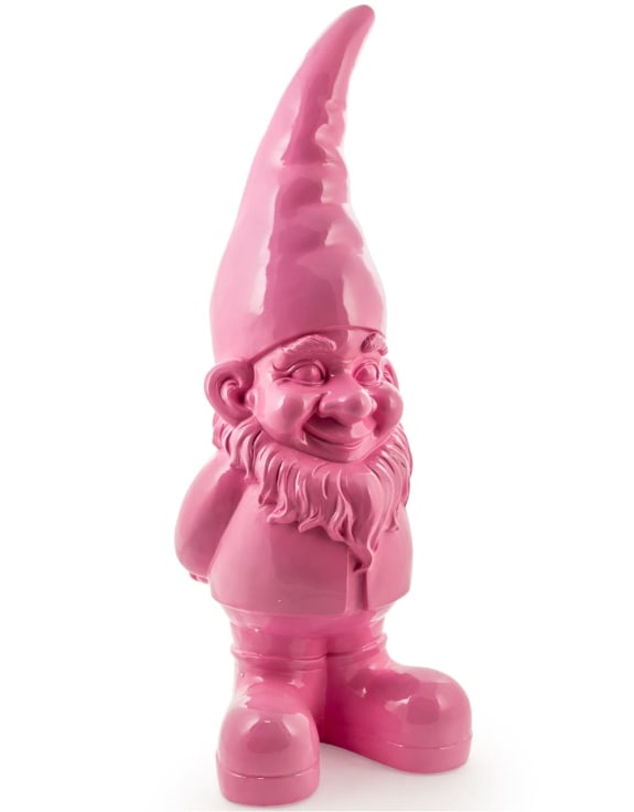 Giant Pink Standing  Gnome Figurine