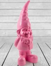 Giant Pink Standing  Gnome Figurine