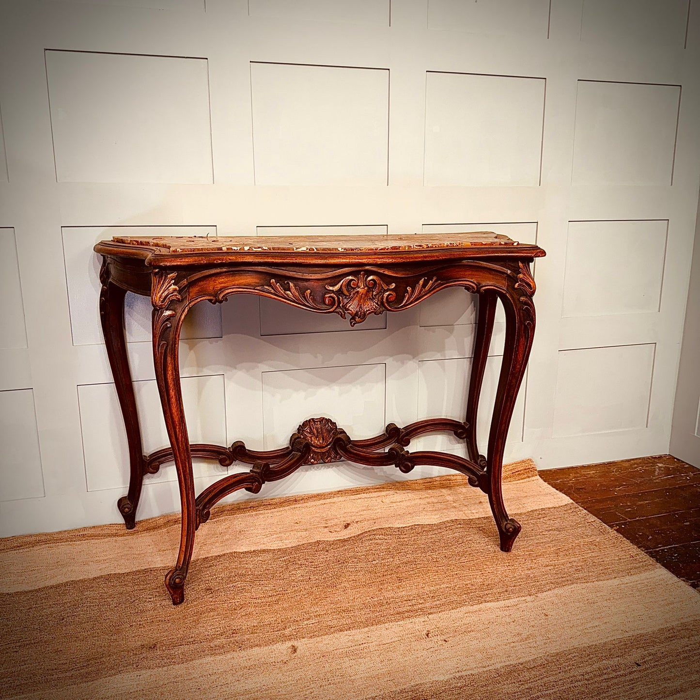 19th Century French Marble-Topped Console Table