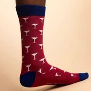 Cocktail Glasses Bamboo Socks 4 - 7 UK