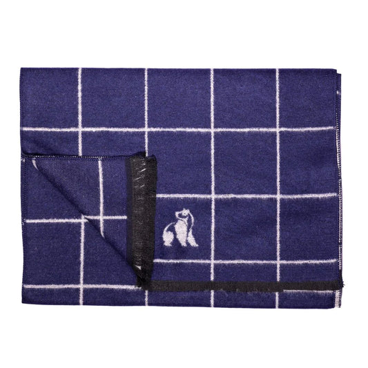 Blue Check Bamboo Scarf