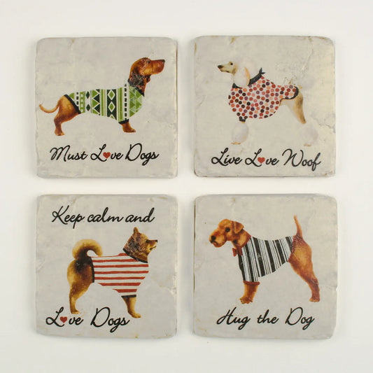 Dogs In Coats set of 4 Coasters