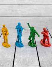 Set Of 4 Classic Toy Soldier Coloured Figures