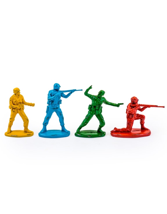 Set Of 4 Classic Toy Soldier Coloured Figures