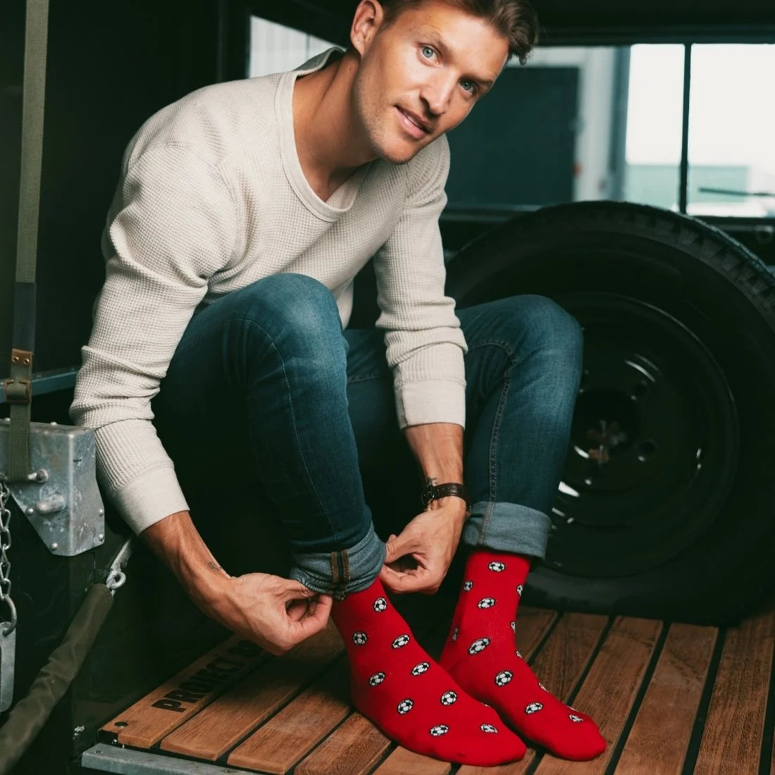 Red Football Bamboo Socks 7-11 UK