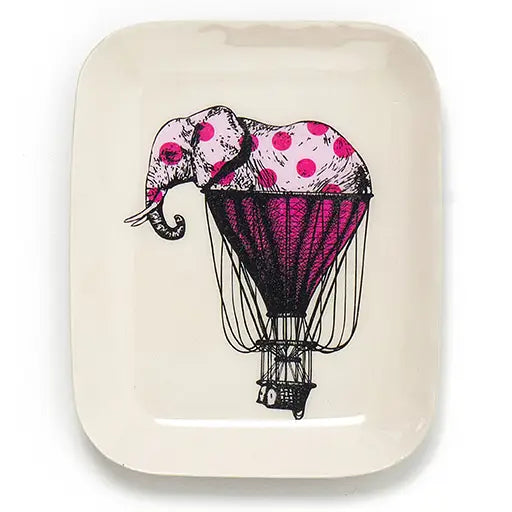 Trinket Tray Elephant In Hot Air Balloon