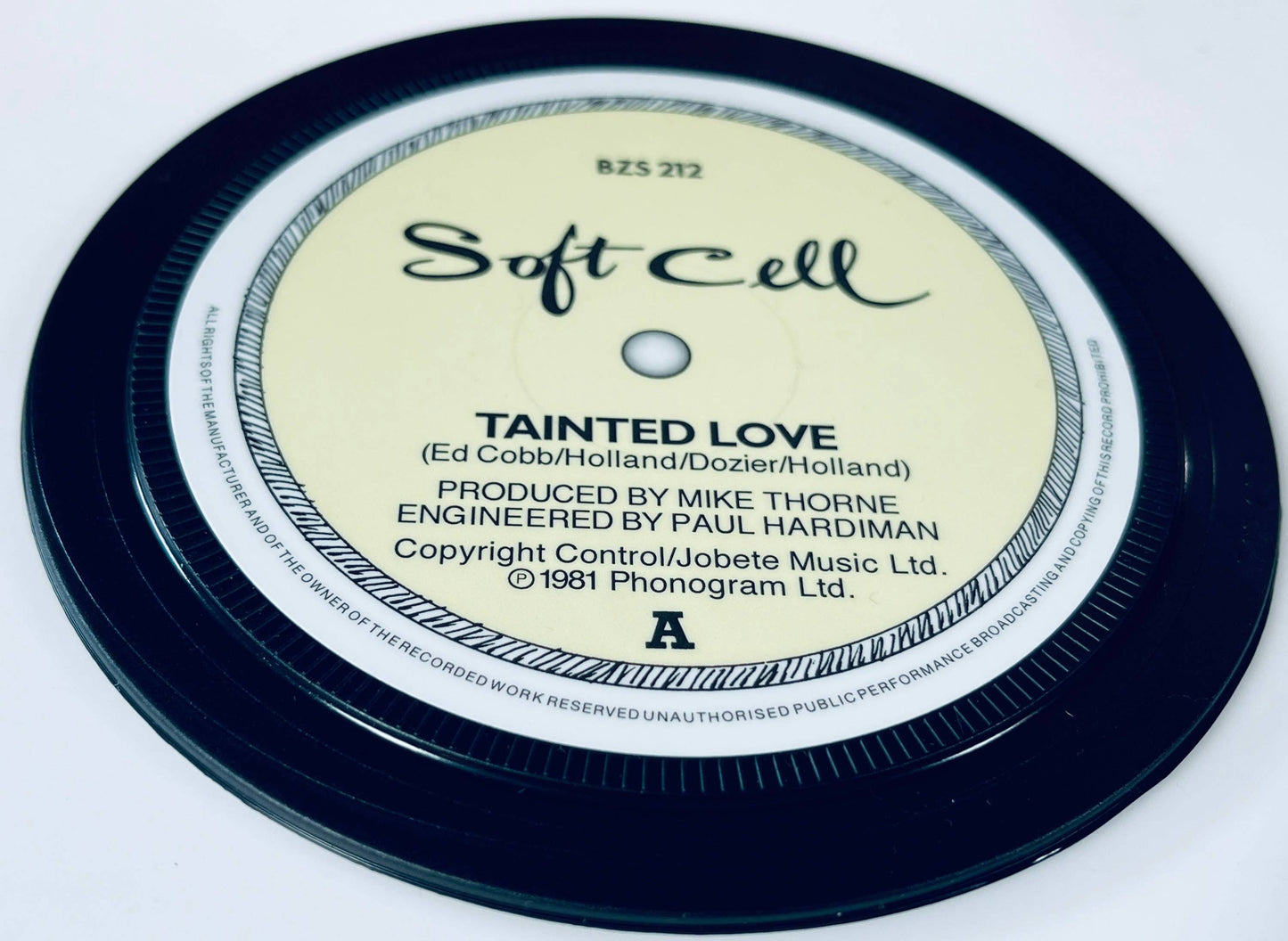 Human League and Soft Cell. 2 1980s record label coasters.