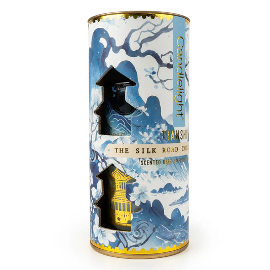 Gift Set – Tianshui Blue Reed Diffuser And Votive