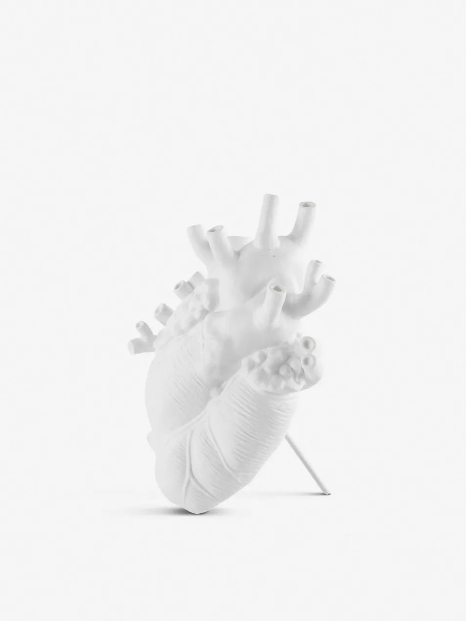 Love in Bloom White Porcelain Heart (small)