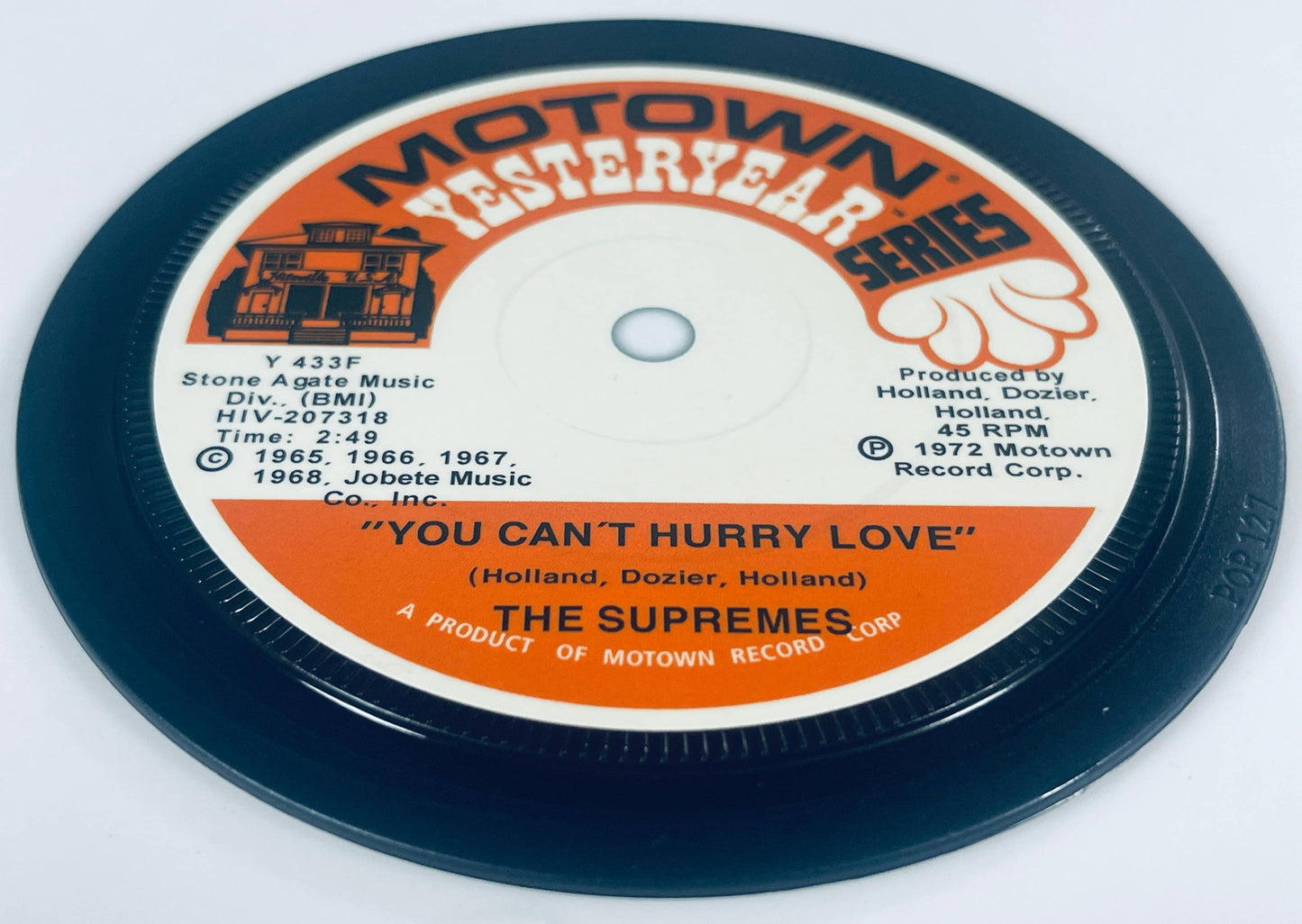 Tamla Motown record label coasters. Popsters