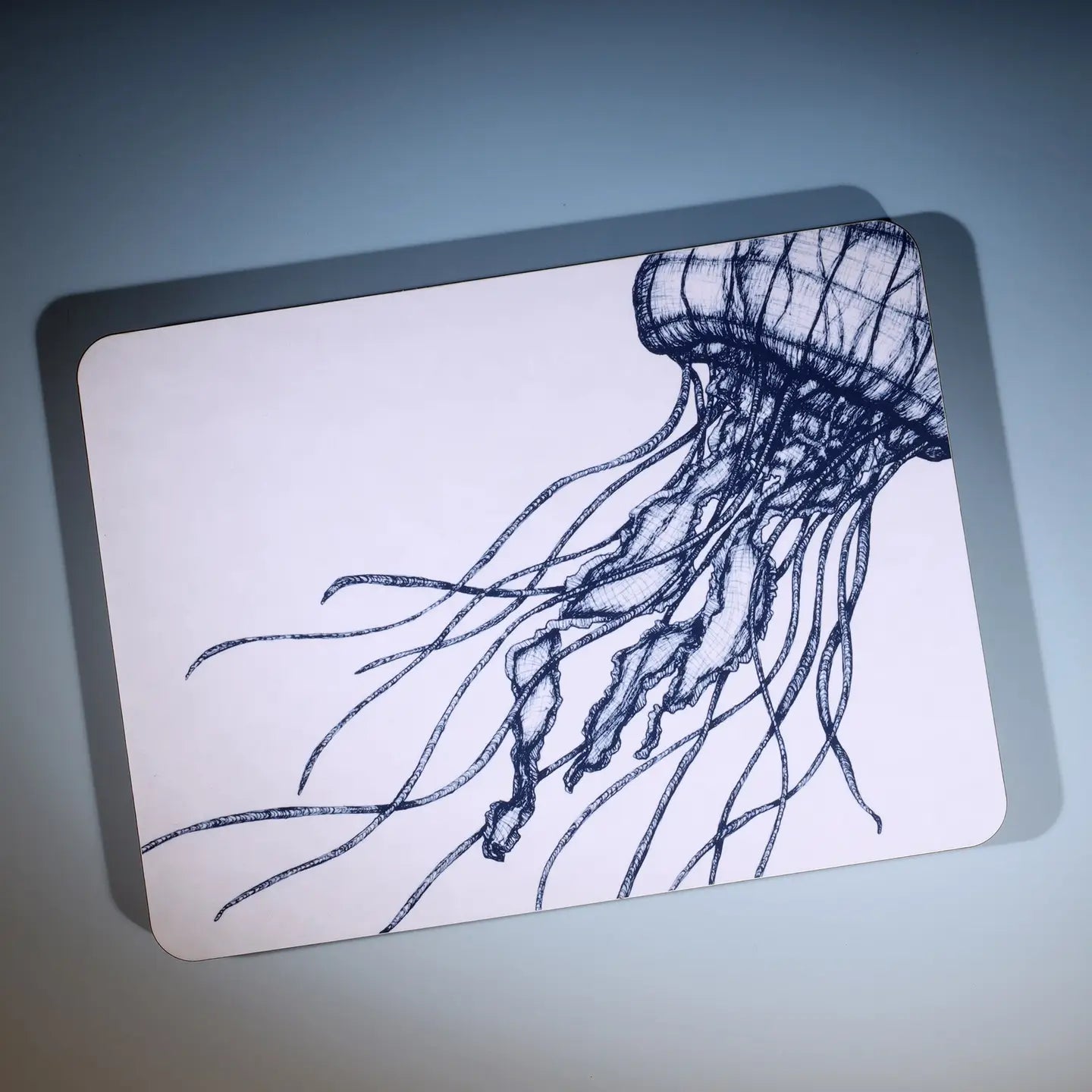 Blue and White Jellyfish Design Placemat