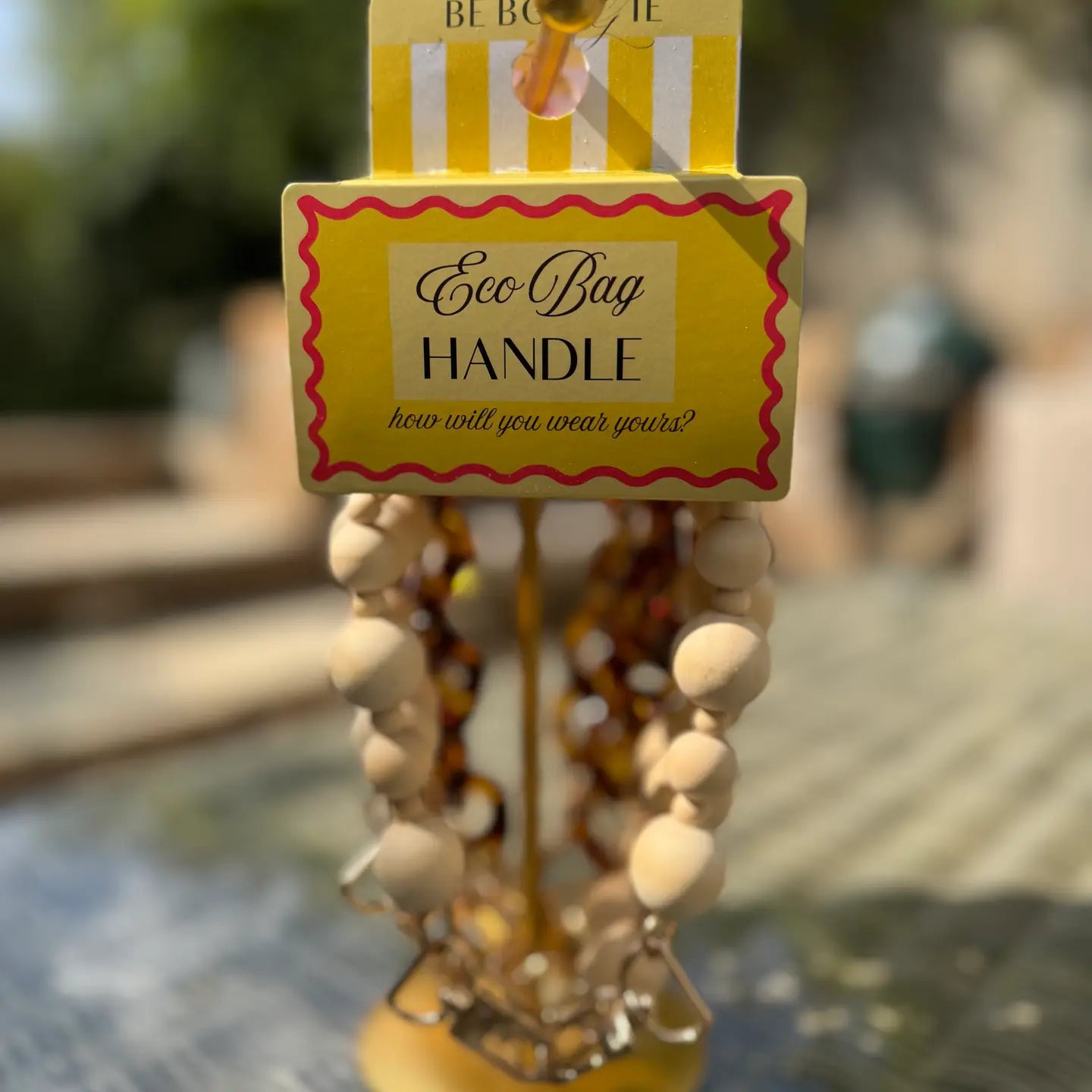 Eco Bag Interchangeable Handle Wooden Bead