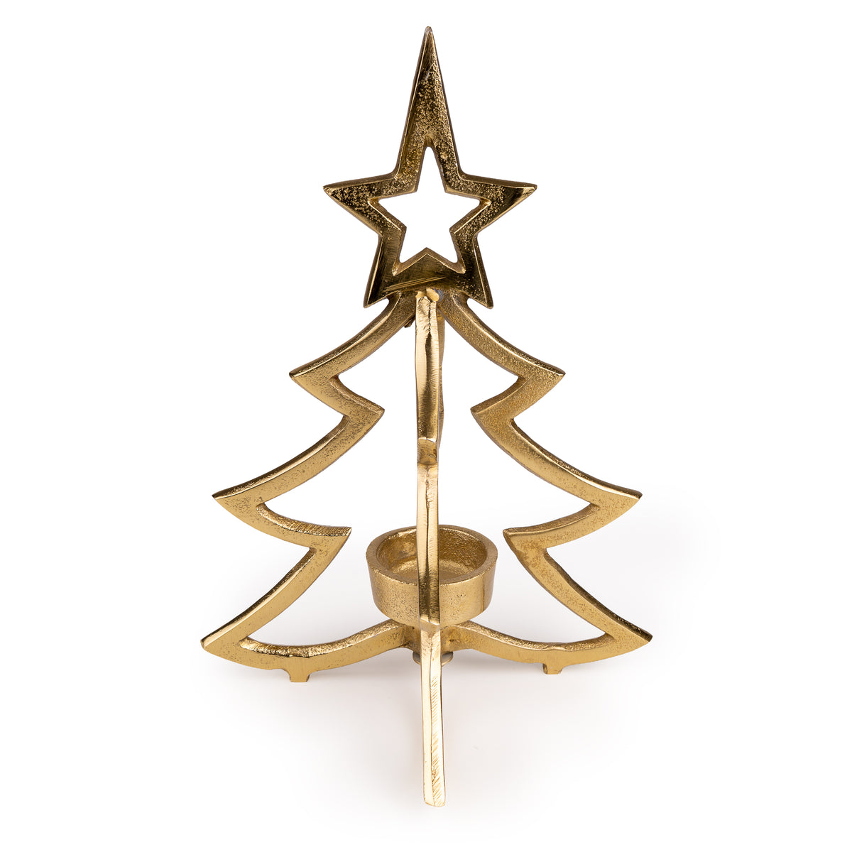 metal Christmas tree tealight holder – 25cm festive candle decoration. 2