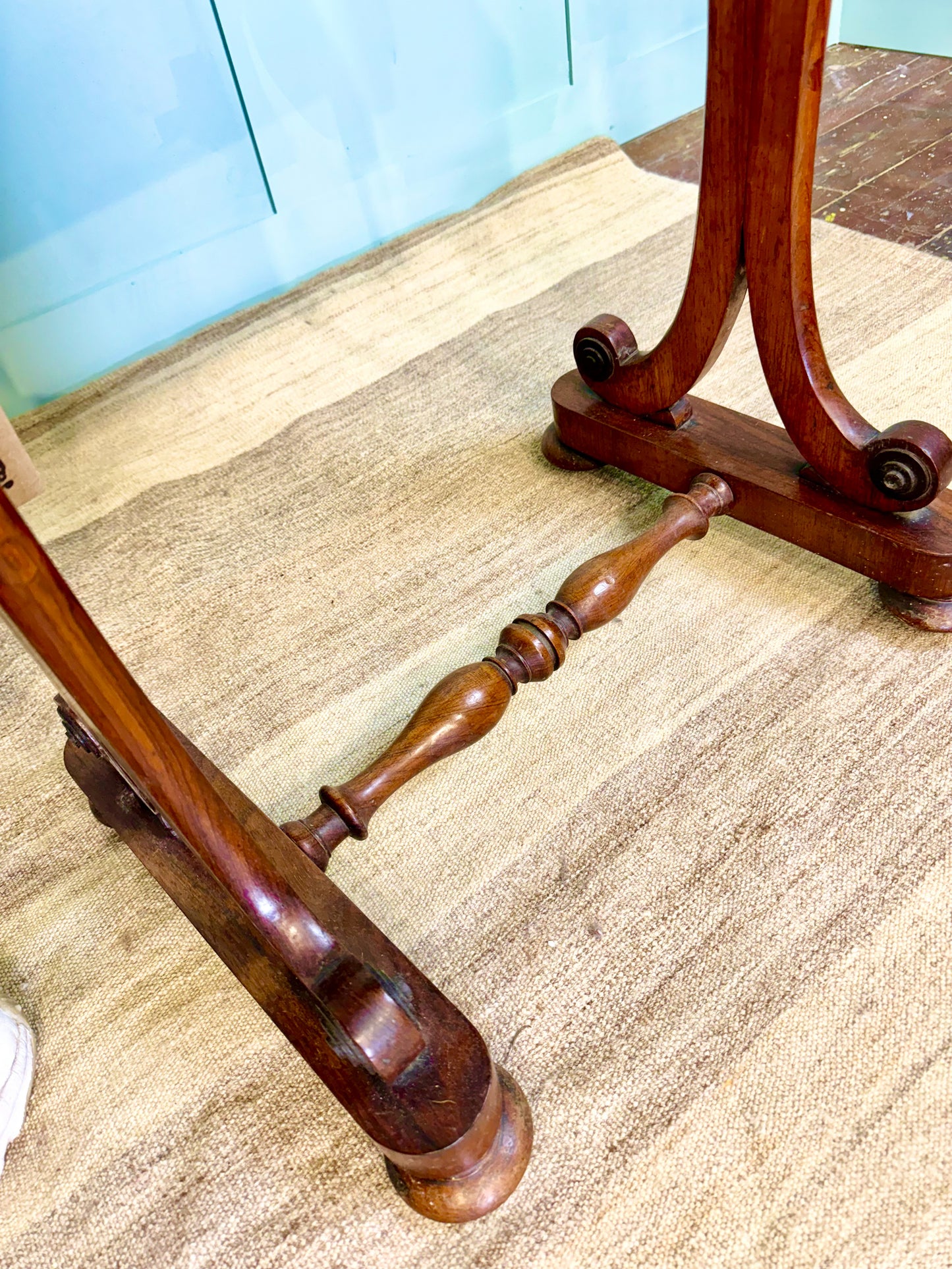 Folding Regency Chess and Backgammon Rosewood Games Table with Split Swivelling Top