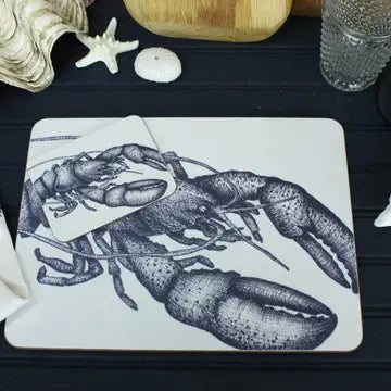 Blue and White Lobster Design Placemat