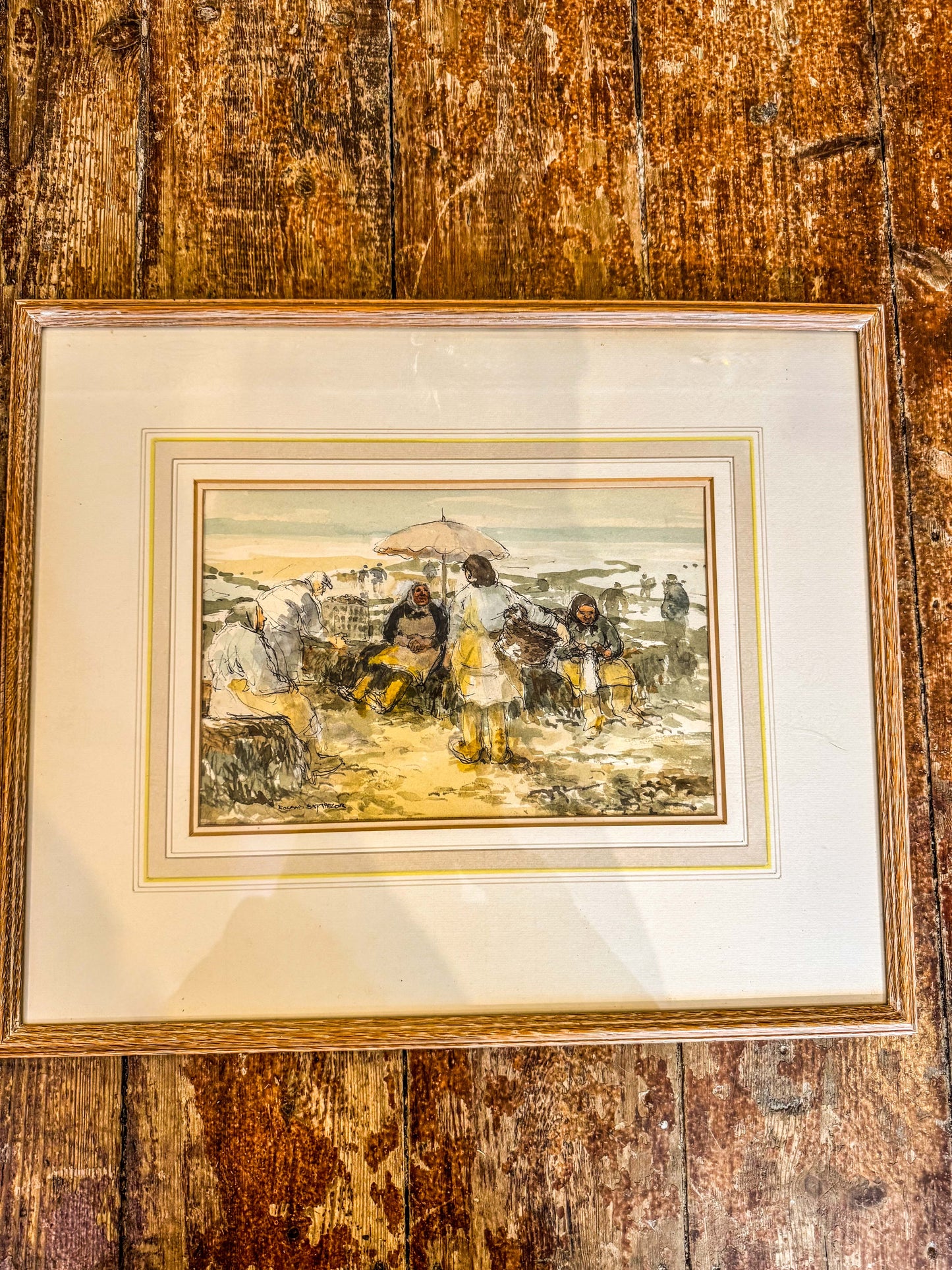 "Oyster Beds" - Watercolour by Roland Batchelor RWS (1889-1990)