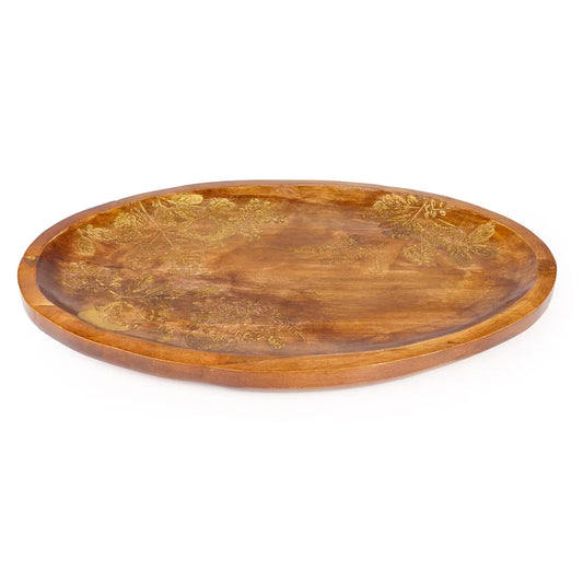 Oval Wooden Tray - Fig & Pomegranate