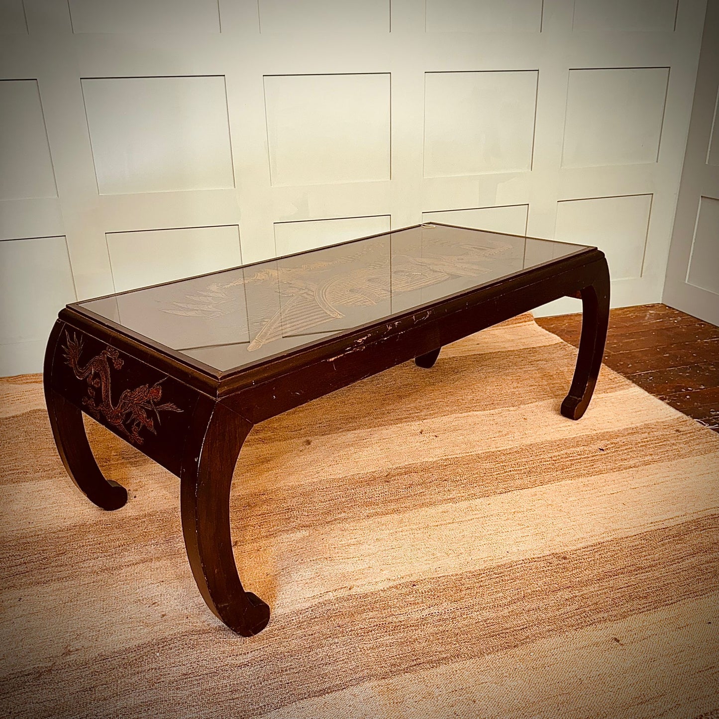 Early 20th Century Chinese Carved Low Coffee Table