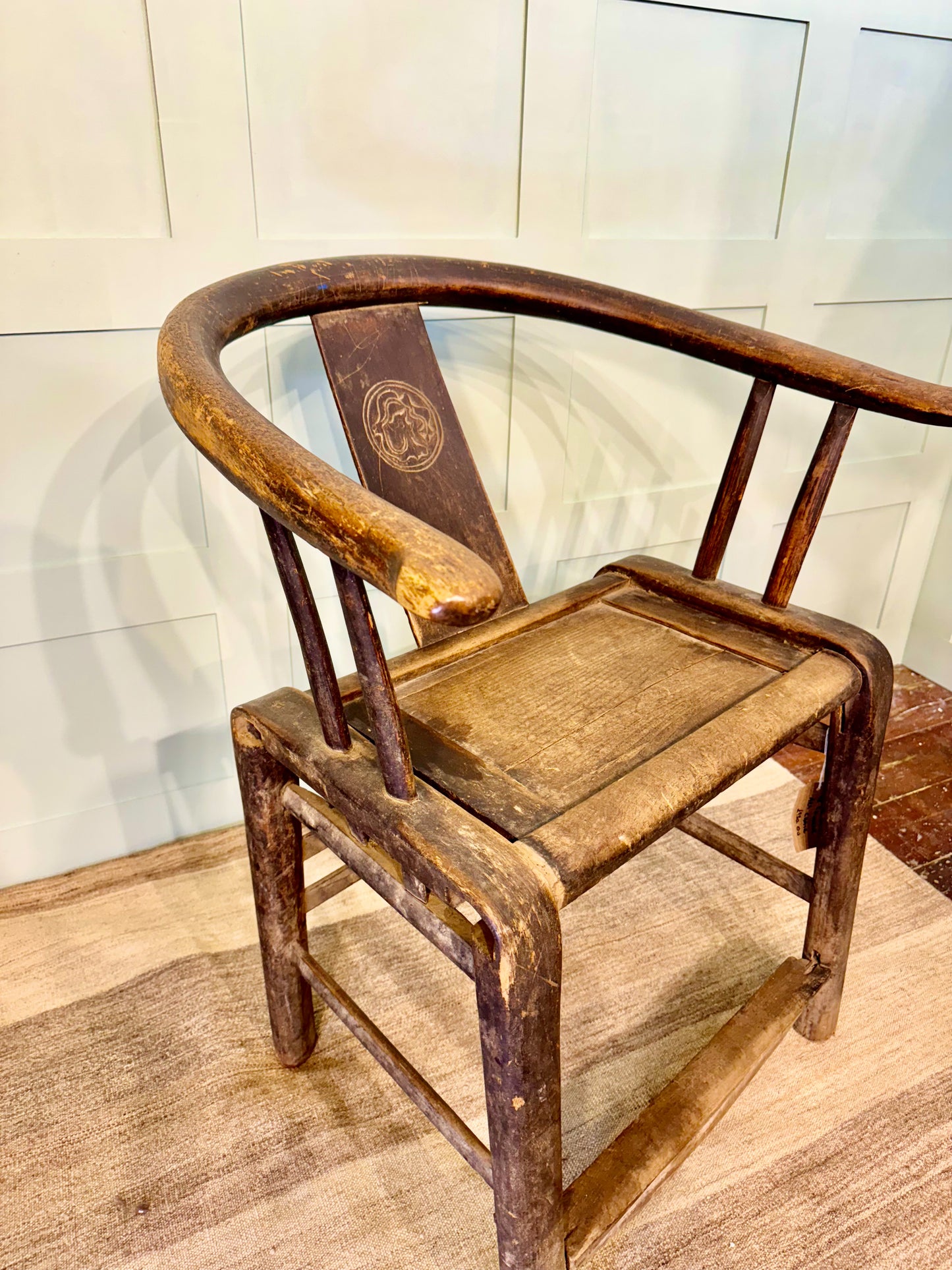 18th Century Chinese Arm Chair with Horseshoe/Wishbone back